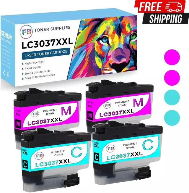 Main image of Ink Cartridge for Brother 1 set (2M+2Cyan) LC3037 LC-3037XXL for MFC-J5845DW MFC