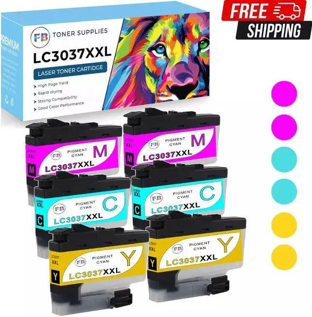 Main image of Ink Cartridge for Brother 1 set (2M+2Y+2C) LC3037 LC-3037XXL for MFC-J5845DW MFC