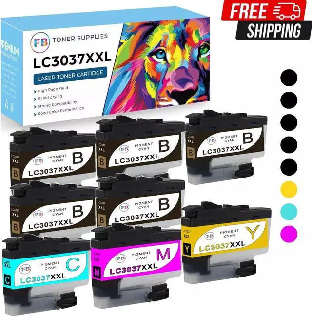Main image of Ink Cartridge for Brother 1 set (5B+1M+1Y+1C) LC3037 LC-3037XXL for MFC-J5845DW