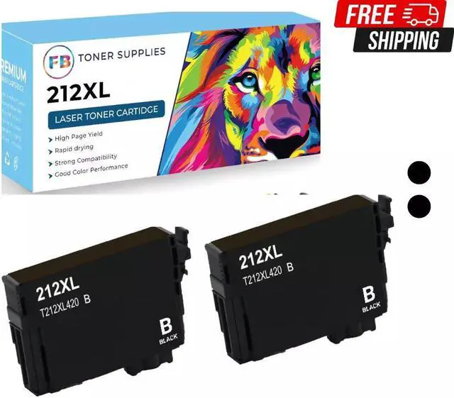 Main image of 2x Black 212XL T212 Ink Cartridges for Epson Workforce WF-2830 WF-2850 XP-4100 X