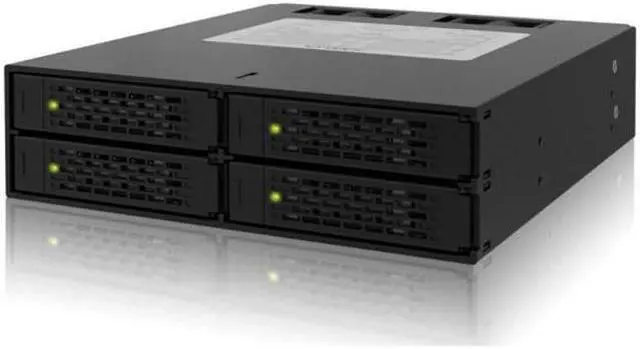 Main image of ICY DOCK ToughArmor MB994SP-4S 4x 2.5 inch Hard Drive/SSD in 1x 5.25 inch Bay SAS/SATA Hot Swap Mobile Rack Cage (Black)