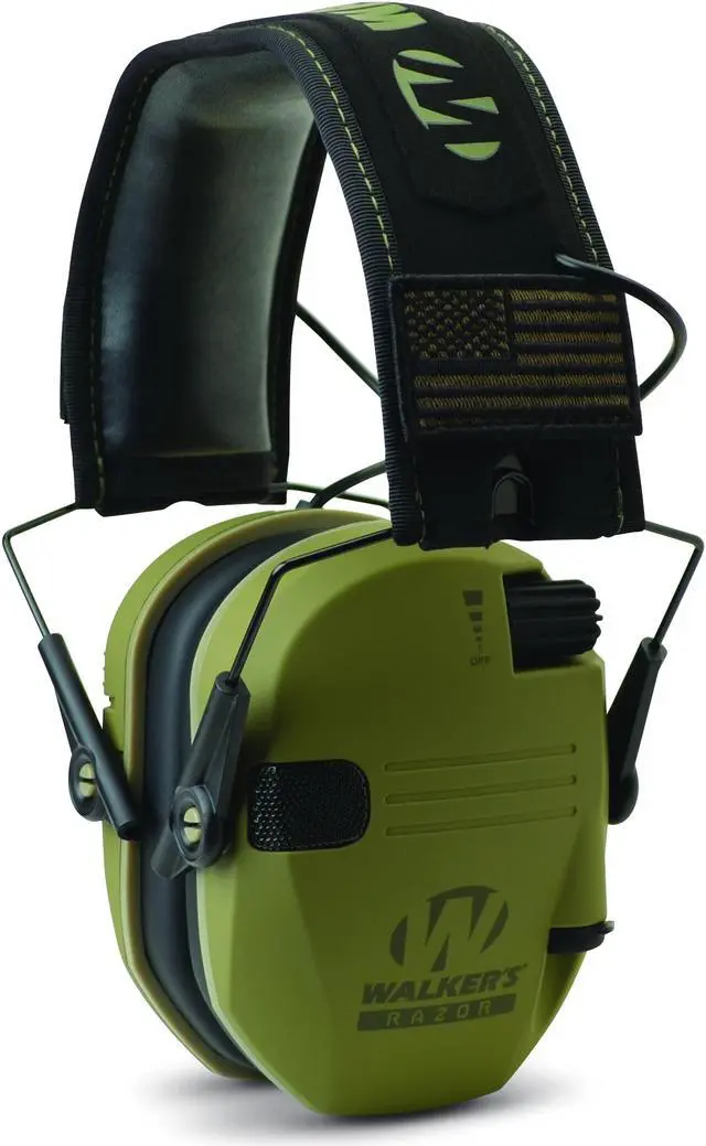 Alt view image 3 of 13 - Walkers Razor Slim Shooter Electronic Hearing Protection Earmuffs, Green Patriot