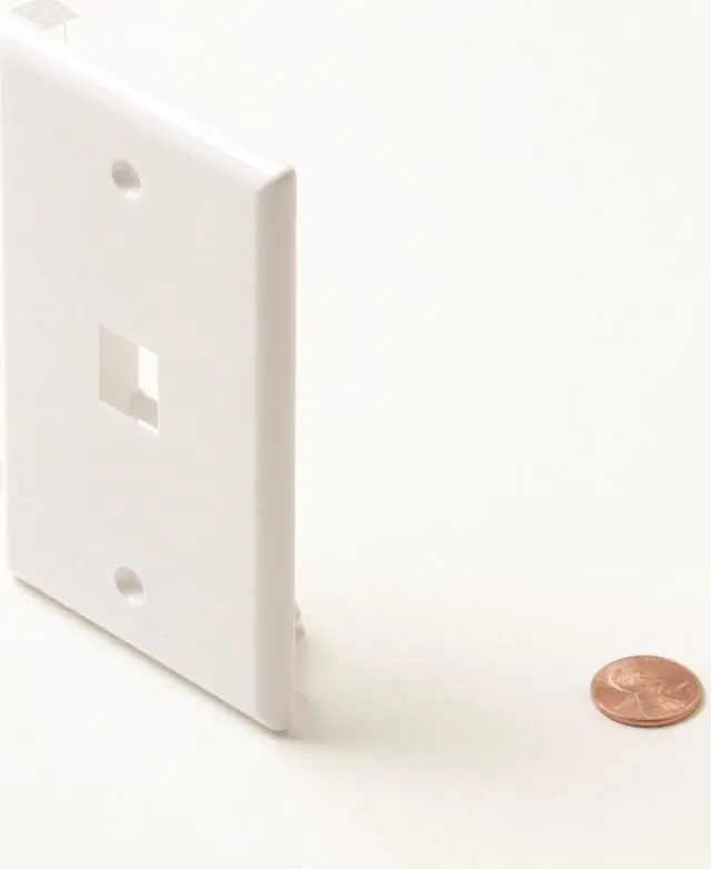 Main image of Steren 310-201WH Standard Keystone 1-Port Wall Plate, White
