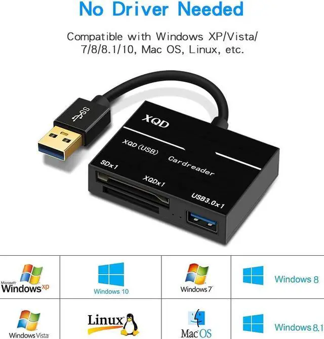 Alt view image 7 of 7 - ESTONE All in One USB 3.0 To XQD Card Reader 500MB/S High Speed USB3.0 HUB Aluminium Card Reader Adapter For Sony M/G Series For Lexar Accesso
