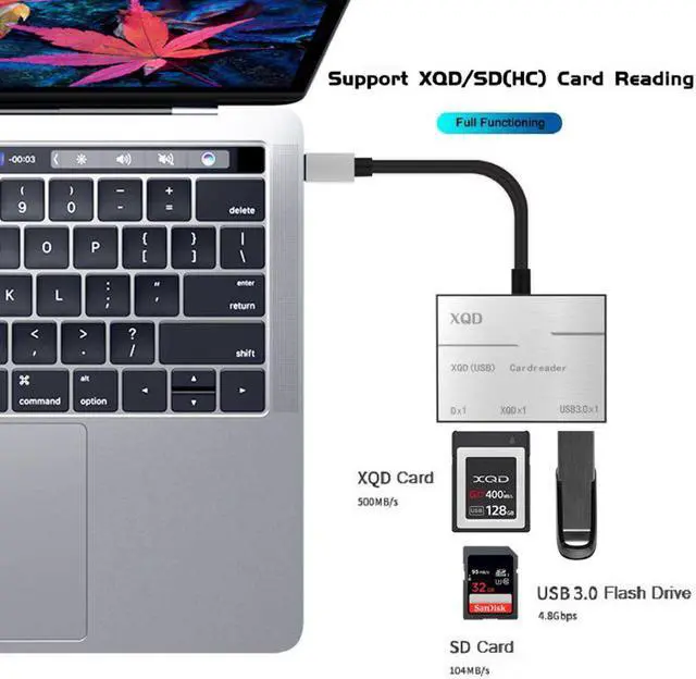XQD/SD Card Reader Adapter with USB3.0, USB 3.0 XQD Reader