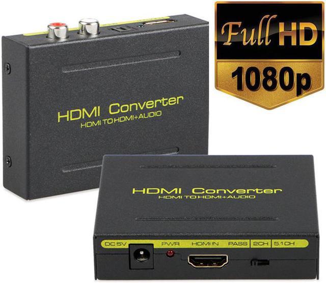 HDMI Audio Extractor, HDMI to HDMI and Toslink SPDIF and RCA(L/R) Analog Outputs Converter PS3 PS4 Xbox STB Apple TV Amazon TV Stick Roku Chromecast,Support 4K@30Hz,1080P,3D Audio Video