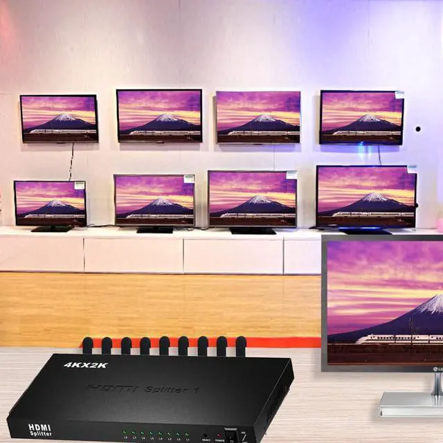 Alt view image 5 of 8 - 4K HDMI Extender Splitter 1x8 Port ,  1 in 8 Out HDMI Splitter Box Supports 4Kx2K@30Hz Full Ultra HD 1080P and 3D Compatible with PC STB Xbox PS4 PS3 Fire Stick Roku Blu-Ray Player HDTV