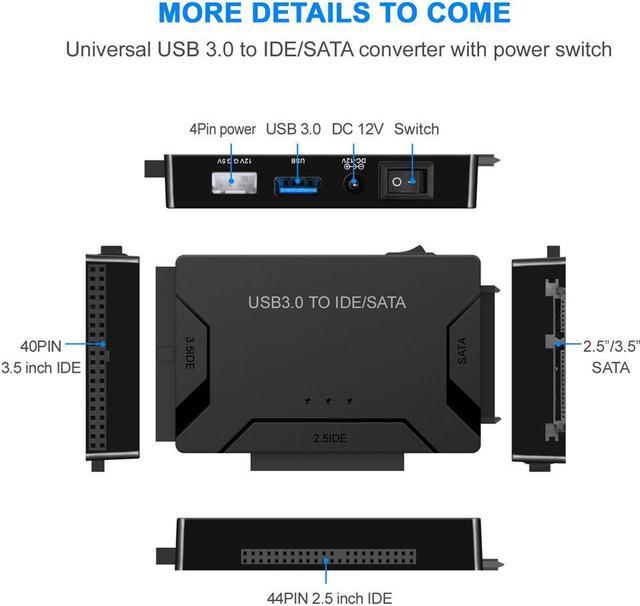 USB 3.0 to IDE/SATA Converter Adapter Kit For 2.5/3.5 SATA/IDE/SSD Hard  Drive - M - Bed Bath & Beyond - 34475500