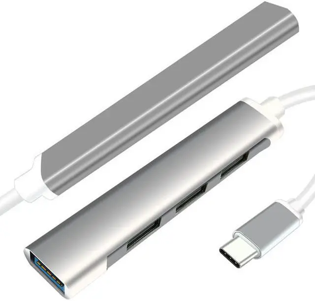 Main image of ESTONE USB-C Hub with 4 Port USB 3.0, Portable Hub for PC, Laptop, USB Flash Drives, and Mobile Hard Disk and Other USB C Devices-Gray