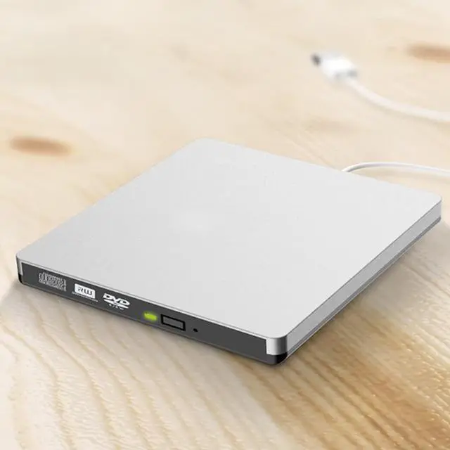 Alt view image 7 of 8 - External DVD Drive, High Speed Data Transfer USB 3.0 Type C External CD DVD Reader Writer Player for Laptop Desktop MacBook Mac OS Windows 10/8/7/XP/Vista (Silver)