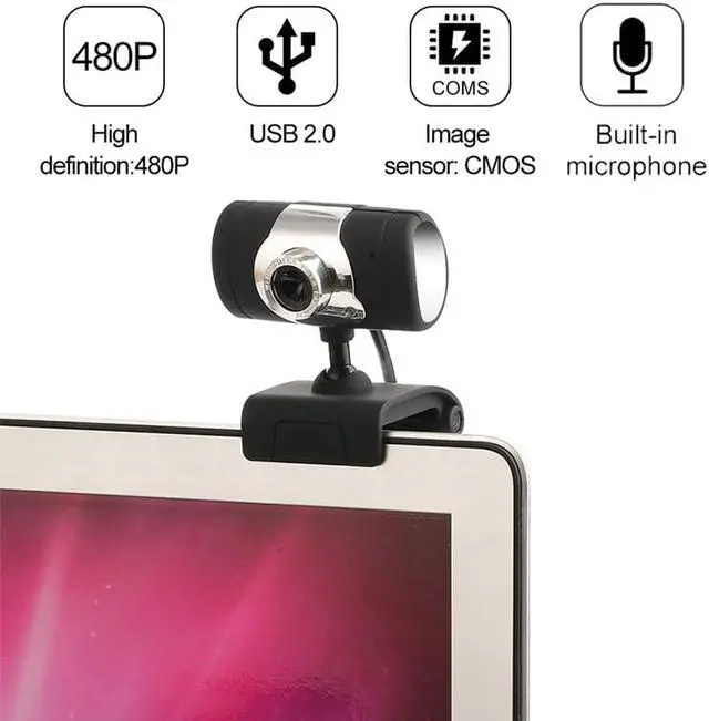 Alt view image 5 of 8 - HD Camera USB 480P Webcam Web Computer Camera Digital Video With Built-in Microphone For Loptop Computer PC USB 2.0