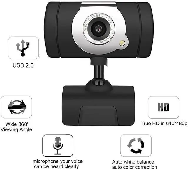 Alt view image 4 of 8 - HD Camera USB 480P Webcam Web Computer Camera Digital Video With Built-in Microphone For Loptop Computer PC USB 2.0