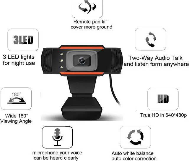 Alt view image 5 of 7 - HD Webcam 480p USB Camera Video Recording Web Camera with Microphone for PC Computer