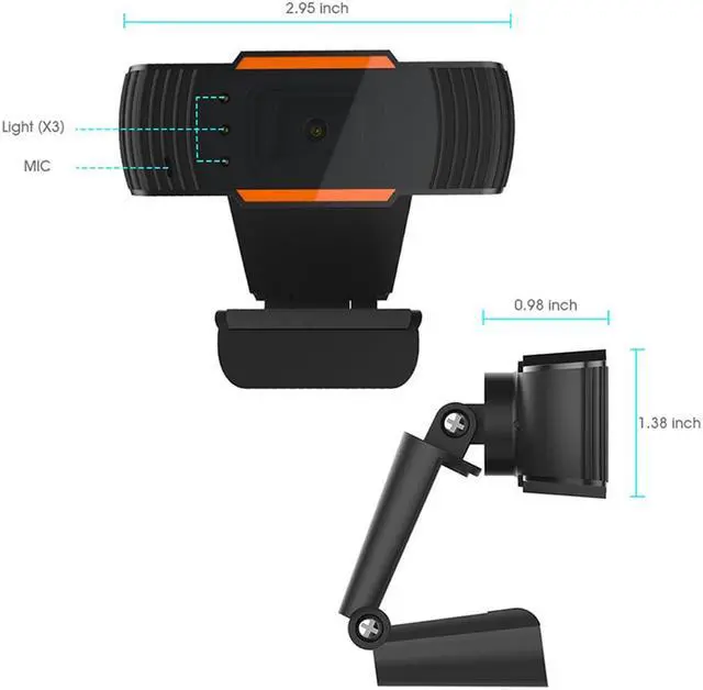 Alt view image 2 of 7 - HD Webcam 480p USB Camera Video Recording Web Camera with Microphone for PC Computer