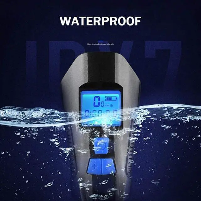 Alt view image 6 of 8 - ESTONE Bike Headlight and Taillight Set with LCD Speedometer Odometer, USB Rechargeable Bicycle Waterproof Solar Front Headlight and Back Taillight with Multiple Lighting Modes