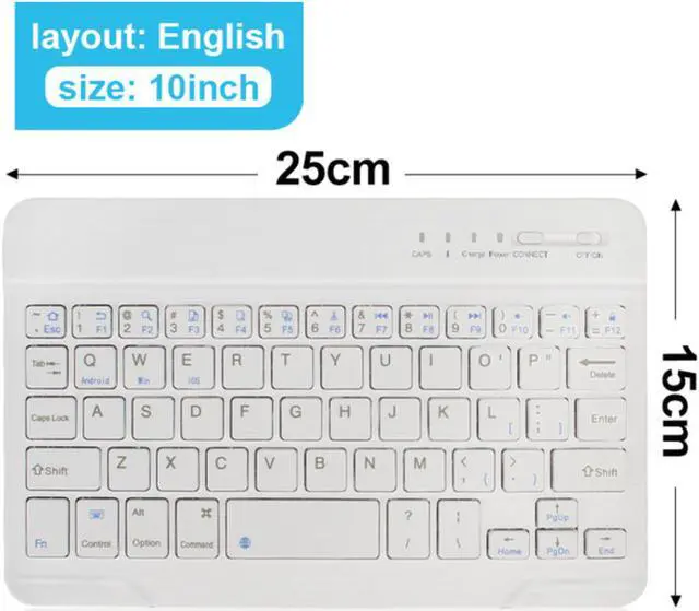 Alt view image 2 of 7 - 10” Mini Wireless Keyboard Bluetooth Keyboard For ipad Phone Tablet Rubber keycaps Rechargeable keyboard For Android ios Windows,Black