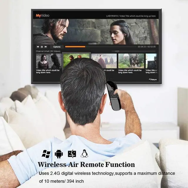 Alt view image 6 of 7 - W1 2.4GHz Wireless Mini Fly Mouse Keyboard for PC,Windows,HTPC,Smart TV,TV Box,Android System,PS3,Linux