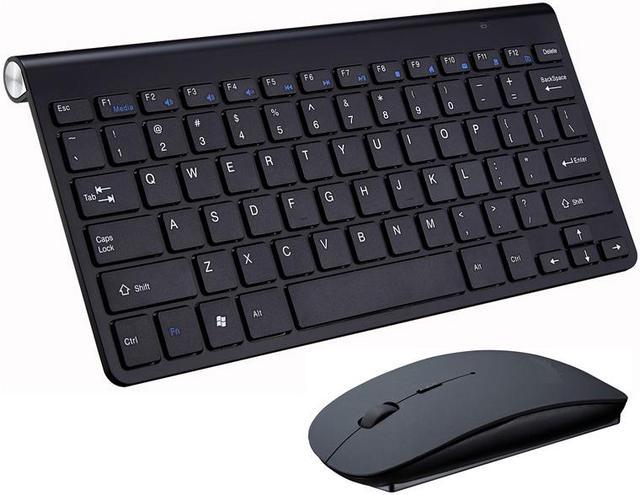 Wireless Keyboard and Mouse, 2.4GHz Quiet Compact USB Keyboard Mouse Combo,  Slim Small Computer Keyboard and Mouse Wireless for PC, Laptop, Desktop,  Notebook (Black) 