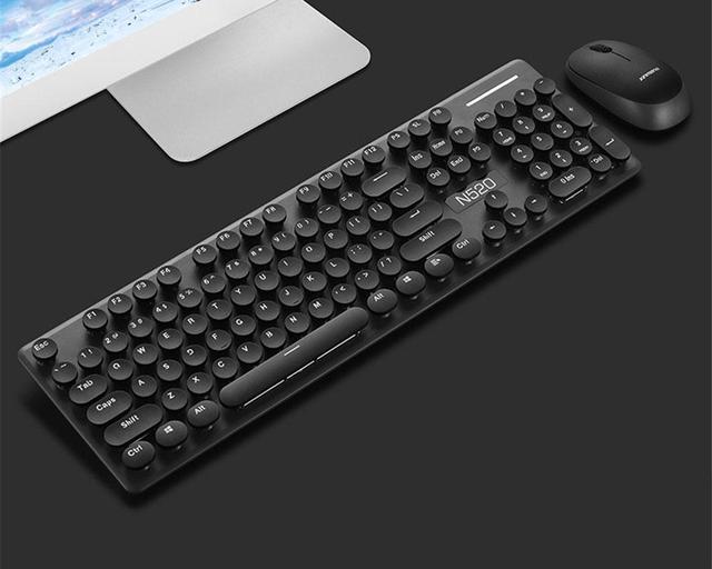 Wireless Keyboard Mouse Combo, Compact Full Size Wireless Keyboard and  Mouse Set 2.4G Ultra-Thin Sleek Design for Windows, Computer, Desktop, PC,  Notebook - (Black)