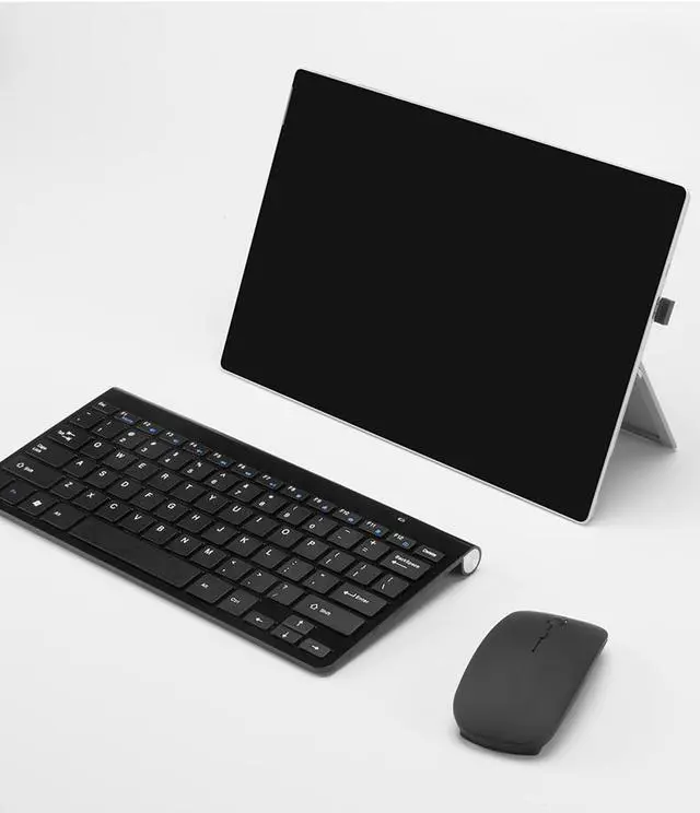 Alt view image 2 of 8 - ESTONE K1088 Wireless Keyboard and Mouse Combo, Quiet US Layout Slim Travel Compact Compatible with iMac MacBook PC Laptop Tablet Notebook Windows10 (Black)