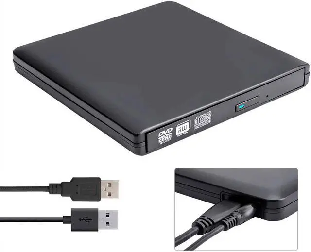 Alt view image 5 of 8 - ESTONE External CD DVD Drive USB 3.0 and Type-C Portable CD/DVD Player for Laptop CD Drive Reader Writer Burner Compatible with Laptop Desktop PC Windows Linux Apple Mac Black