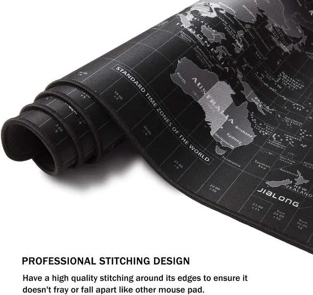 Alt view image 5 of 7 - Large Mouse Pad, Full Desk XXXL Extended Gaming Mouse Pad L 35.43 in * W 15.75 in, Waterproof Desktop Mat with Stitched Edge, Non-Slip Laptop Computer Keyboard Mousepad for Office & Home, World Map
