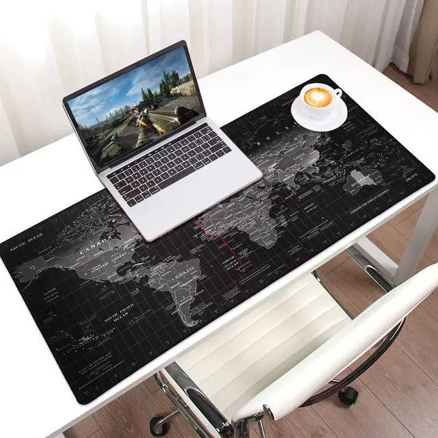 Alt view image 2 of 7 - Large Mouse Pad, Full Desk XXXL Extended Gaming Mouse Pad L 35.43 in * W 15.75 in, Waterproof Desktop Mat with Stitched Edge, Non-Slip Laptop Computer Keyboard Mousepad for Office & Home, World Map