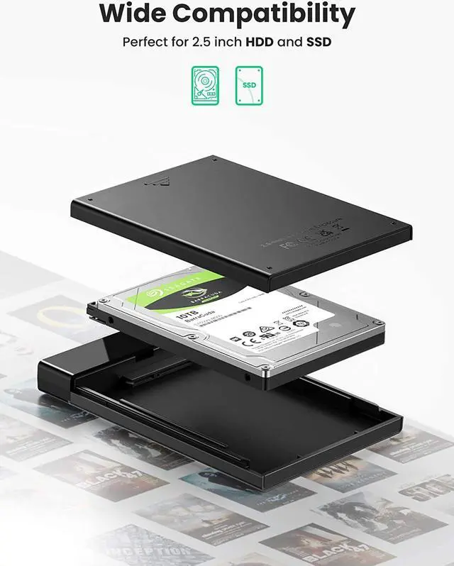 Alt view image 5 of 7 - ESTONE USB-C 3.1 Gen2 HDD Enclosure SATA to USB-C HDD Case 5Gbps 6TB External Hard Drive Enclosure Compatible with 2.5 Inch 7~9.5mm HDD SSD