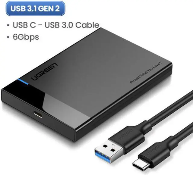 ESTONE USB C Enclosure HDD External Hard Drive Enclosure SATA III  to Gen2 Drive Enclosure Tool-Free for SSD Support UASP Up to 6TB