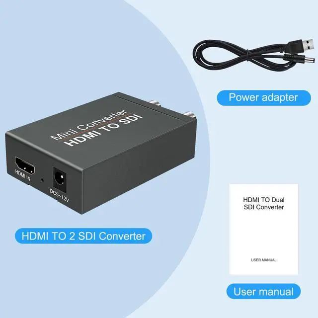 Alt view image 7 of 8 - HDMI to SDI Converter Dual SDI Adapter Video Converter, 1080P HDMI in to Two SDI Output SD-SDI HD-SDI 3G-SDI Video Converter Adapter Suitable for Cameras SDI Monitor HDTV