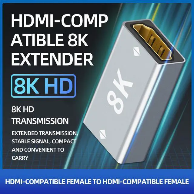 Alt view image 2 of 7 - 2-Pack 8k HDMI Adapter Aluminum Alloy Female to Female for Wall TV, Roku, PS5, Fire Stick, Chromecast, Nintendo Switch, Laptop,Xbox, PC