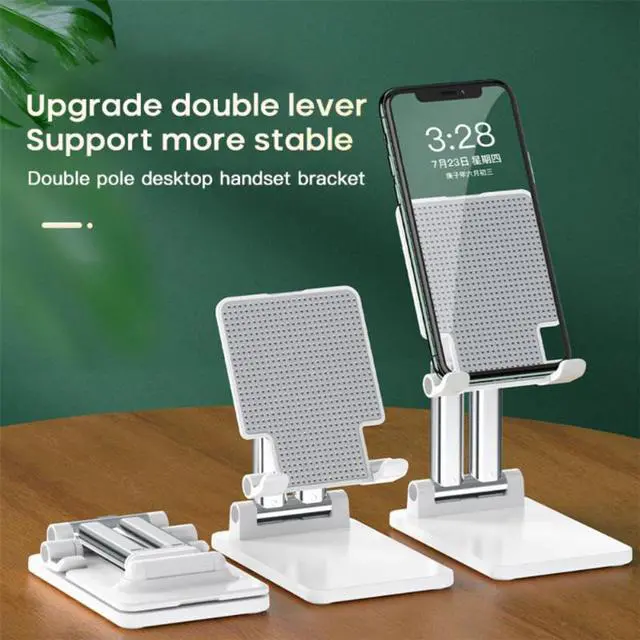 Alt view image 4 of 7 - Adjustable Cell Phone Stand for Desk, Desktop Phone Holder with Bigger Body and Longer Arm, Supper Stability, Compatible with All Mobile Phones,iPhone,iPad,Tablet(4-13in)-White