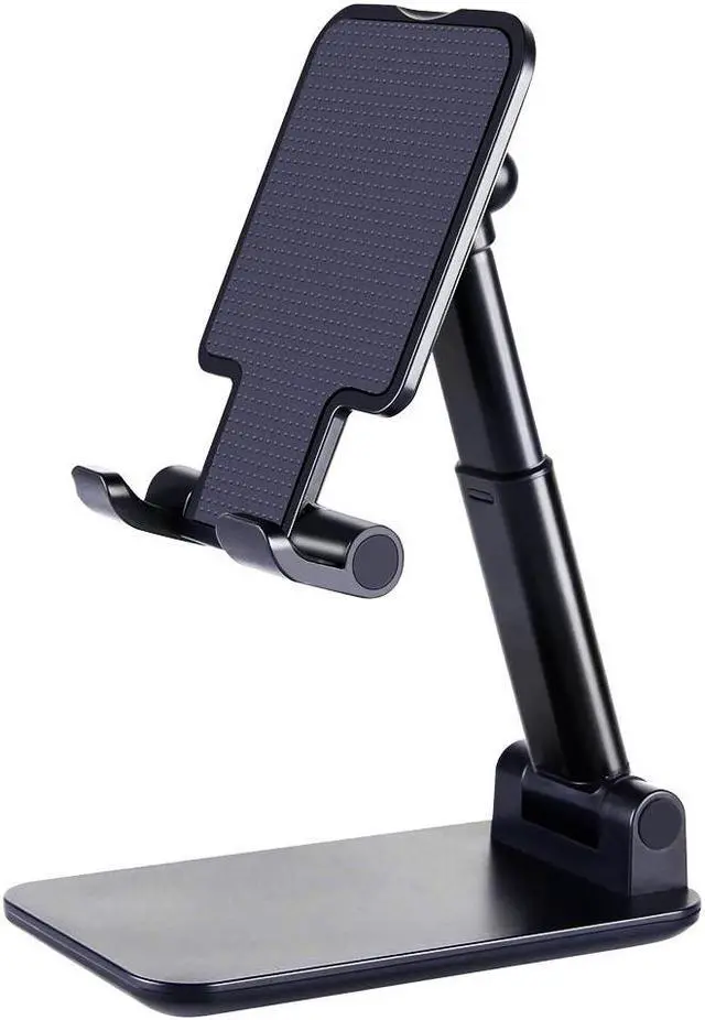 Main image of Upgraded T9 Adjustable Phone Stand Holder for Desktop,T9 Friendly Phone Holder Stand, Taller iPhone Stand Compatible with All Mobile Phone, iPhone, iPad, Tablet 4-12.9Inches Desk Accessories, Black