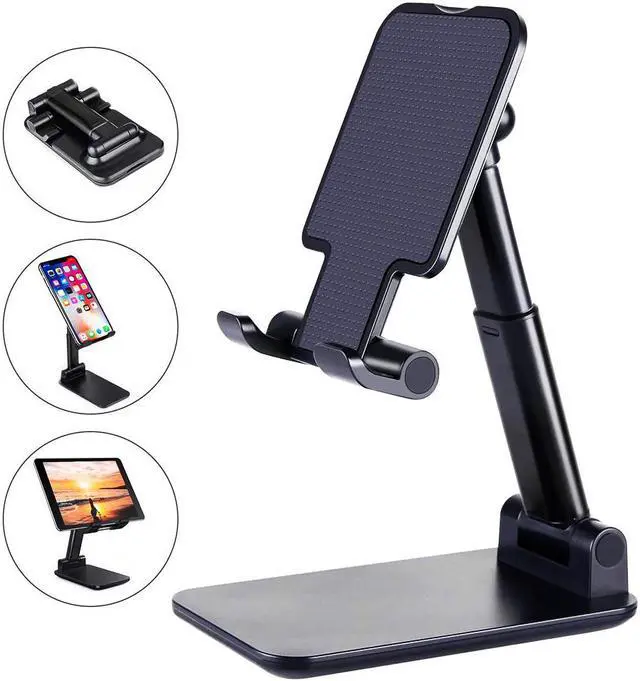 Main image of Adjustable Cell Phone Stand for Desk,Upgraded T9 Desktop Phone Holder with Bigger Body and Longer Arm, Supper Stability, Compatible with All Mobile Phones,iPhone,iPad,Tablet(4-12.9Inches)-Black