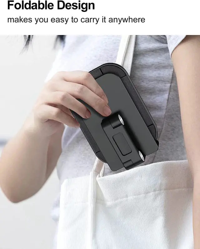 Alt view image 7 of 8 - Adjustable Cell Phone Stand for Desk,Upgraded Desktop Phone Holder with Bigger Body and Longer Arm, Supper Stability, Compatible with 4"-12.9" Screen iPhone Samsung, iPad, Kindle, eBook Reader-Black