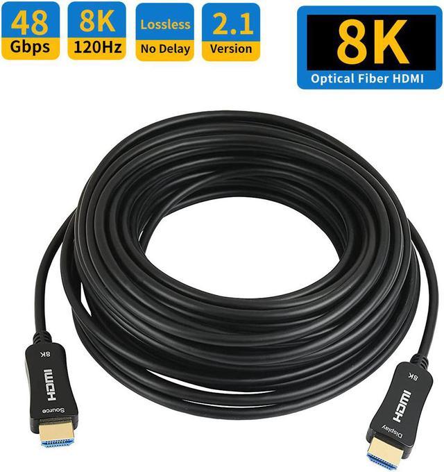 8K Optic Fiber HDMI 2.1 Cable 65FT, UHD HDR 8K 48Gbps,8K@60Hz 4K@120Hz  Dynamic HDR 10, eARC,HDCP2.2, 4:4:4 Compatible with PS4,TV Box,Projector.8K 