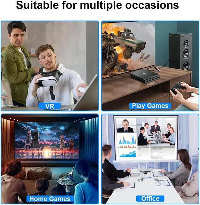 Alt view image 4 of 7 - USB C to DisplayPort 1.4 VESA Certified, 8K 60Hz Thunderbolt 4/3 /USB4 to DP Cable 15FT/4.58M(4K 60Hz 144Hz 120Hz 2K 240Hz) 32.4Gbps HBR3 Alt Mode Adapter for Mac Studio, MacBook Pro, XPS Black