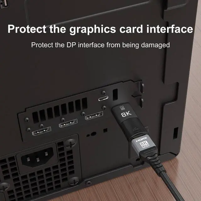 Alt view image 4 of 7 - ESTONE Display Port to HDMI 8K Male to DP to HDMI Female Audio Converter for PC Projector TV DisplayPort to HDMI Adapter