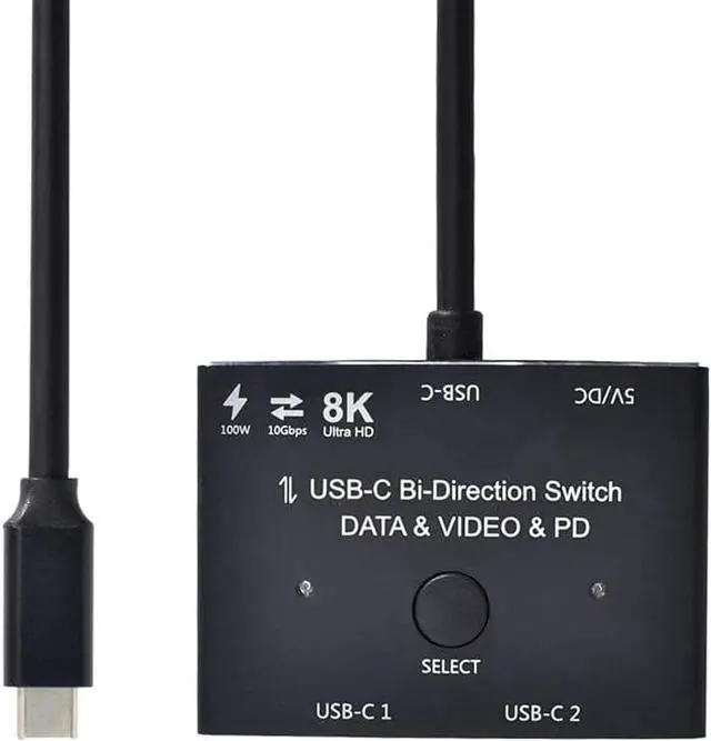 Main image of Upgrade Version USB-C Switch Supports 4K@120Hz 8K@30Hz Video / 10Gbps Data Transfer / 100W Charging Compatible with Thunderbolt