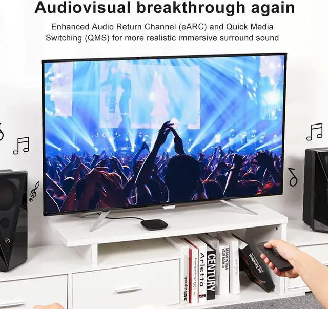 Alt view image 6 of 7 - 8K HDMI Fiber Optic Cable (16.4FT/5M), ESTONE 8K@60Hz AOC Fiber HDMI 2.1 Braided CordSupports 8K@60Hz 4K@120Hz, 48Gbps AOC Dynamic HDR 10, eARC, HDCP2.2, 4:4:4