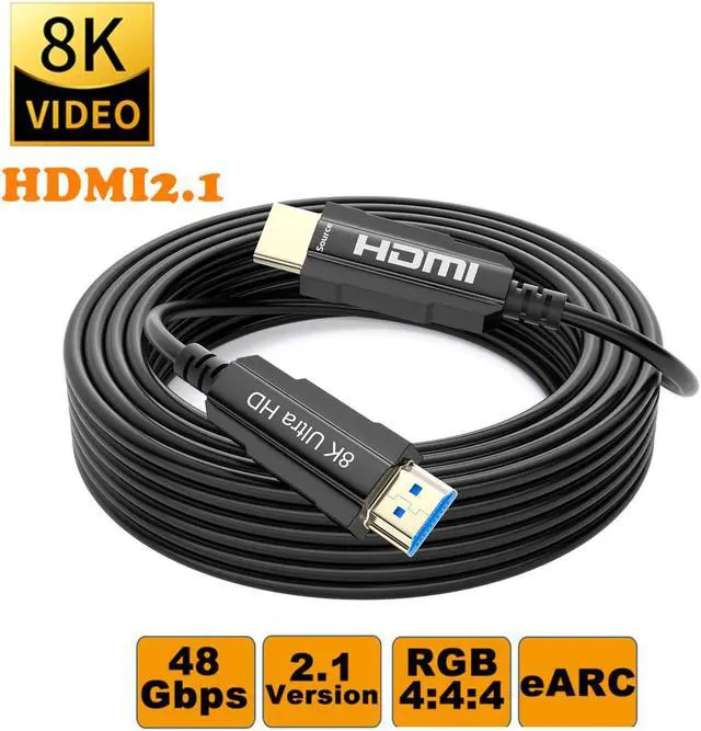 Main image of ESTONE Ultra High Speed HDMI Cable - 100 Feet - Long cable in-Wall, 8K@120Hz, Dynamic HDR, 48Gbps, Fiber Optic, Earc, Ycbcr 4