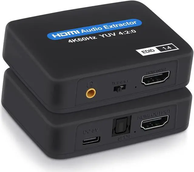 Main image of ESTONE HDMI2.0 Audio Extractor 4K 60Hz Audio Converter HDMI Audio Converter Optical TOSLINK SPDIF 3.5mm HDMI Audio Output For PS4, PS5, Fire Stick, Xbox, Laptop