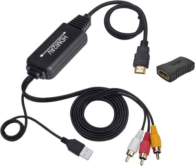 HDMI to AV Converter for Old TV, HDMI to RCA Converter, HDMI to AV Adapter  for PS3, HDMI to Composite for Old TV Supports PAL/NTSC, 1080P, Roku, PC