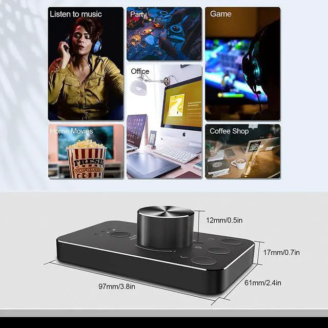 Alt view image 7 of 7 - USB Volume Control Knob, Multimedia Controller Knob with Metal Mute Button, Play/Pause/Back/Forward Function, Dual USB & Type-C Input, audio controller Compatible with Win7/8/10/11/MAC