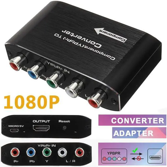 Main image of Component to HDMI, Component to HDMI Converter, YPbPr to HDMI Converter Supports Video Audio HDMI V1.4 for DVD PSP Xbox 360 PS2 Nintendo to HDTV Monitor and Projector (Black)