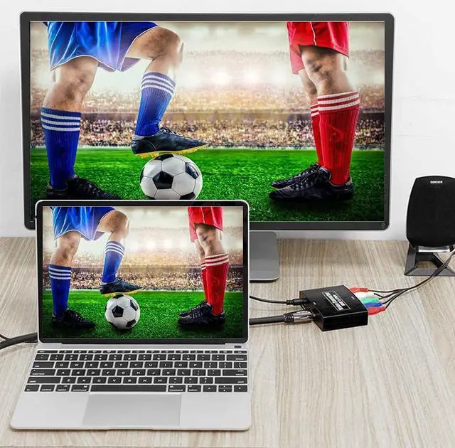 Alt view image 7 of 7 - Component to HDMI Adapter, YPbPr to HDMI Coverter + R/L, Component 5RCA RGB to HDMI Converter Adapter, Supports 1080P Video Audio Converter Adapter for DVD PSP to HDTV Monitor, OZSC-1
