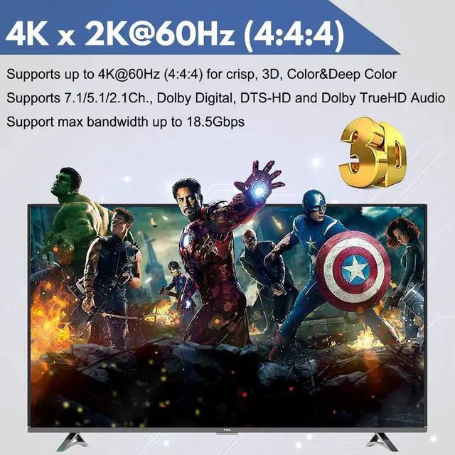 Alt view image 6 of 8 - 4K 60Hz 4 in 1 Out HDMI Switch Audio Extractor Converter- 4port HDMI to HDMI + Optical + 3.5mm AUX +  Coaxial Output, Support ARC HDCP2.2 1080P 3D Dobly Atmos,EDID,HDR10 for Xbox, Fire Stick, PS5