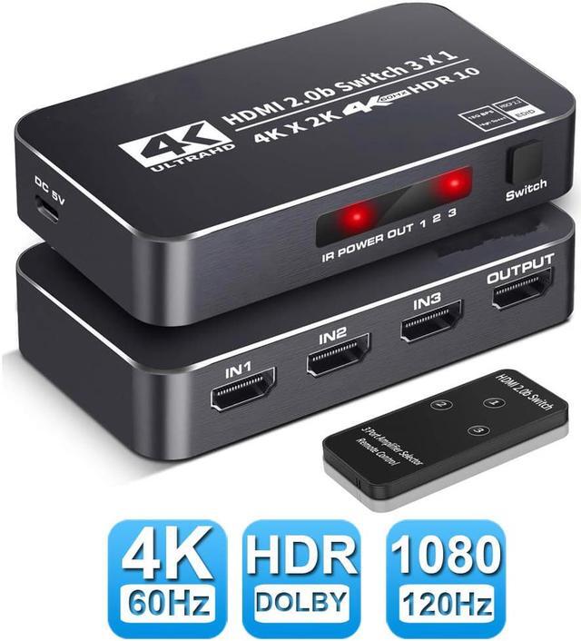 HDMI Switch 2 In 1 Out, 4K@60Hz Ultra HD Signal Switcher