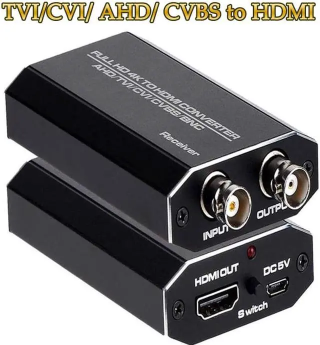Main image of ESTONE TVI/CVI/AHD to HDMI Converter, Full HD 4K 720P/ 1080P/ 3MP/ 4MP/ 5MP/ 8MP BNC to HDMI Video Adapter, Convert TVI CVI AHD CVBS BNC Video Signal to HDMI for Monitor HDTV DVRs
