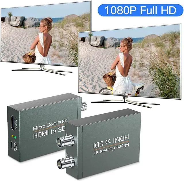 Alt view image 3 of 7 - 1080P HDMI to SDI Converter, HDMI to SD-SDI HD-SDI 3G-SDI Audio Video Adapter,Support HDCP 1.3 1080P 60Hz for Camera Home Theater Monitora (with Power Supply)
